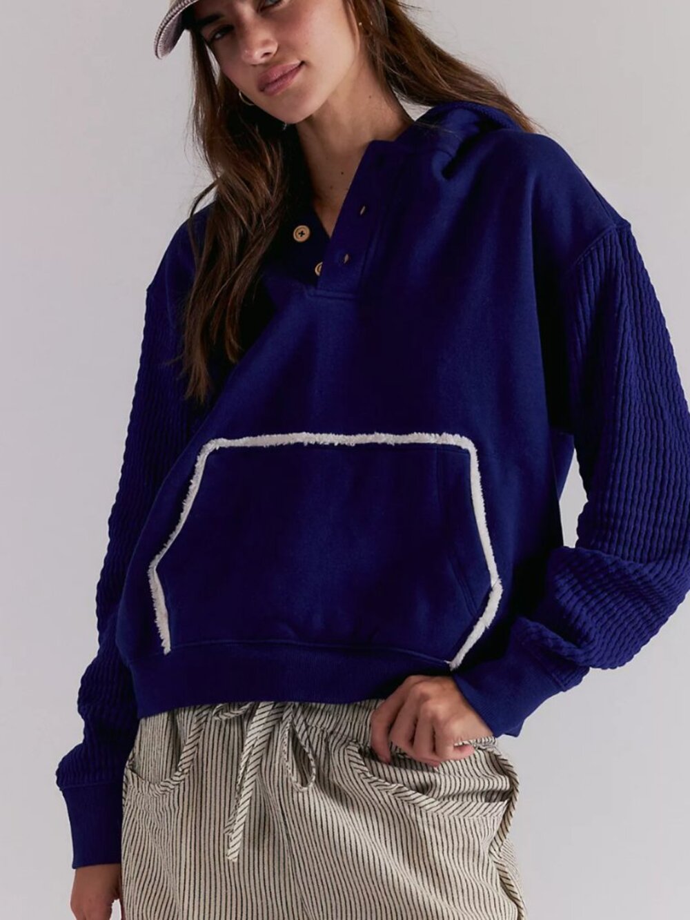 Free People Cozy Time Hoodie | Navy | XS